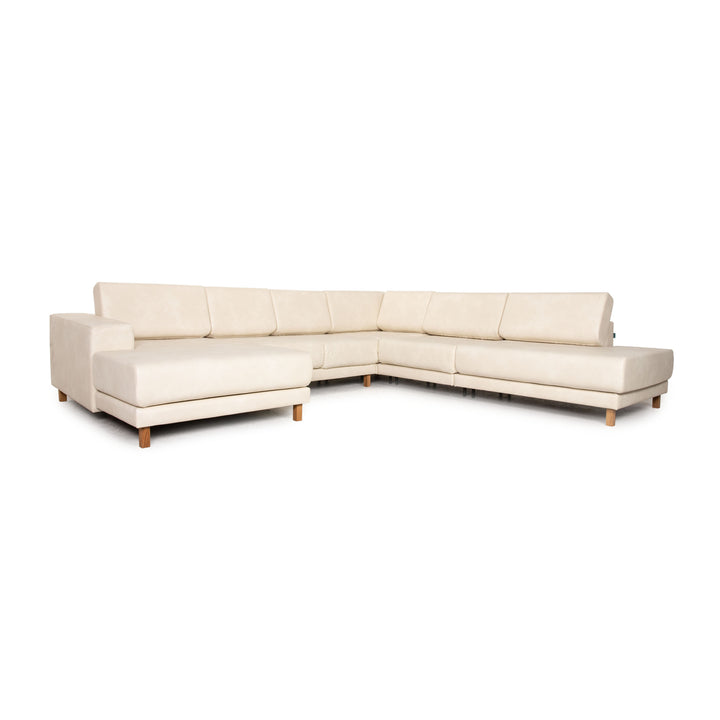 MYCS TYME U - Ecksofa Creme Sofa Couch Veganes Leder