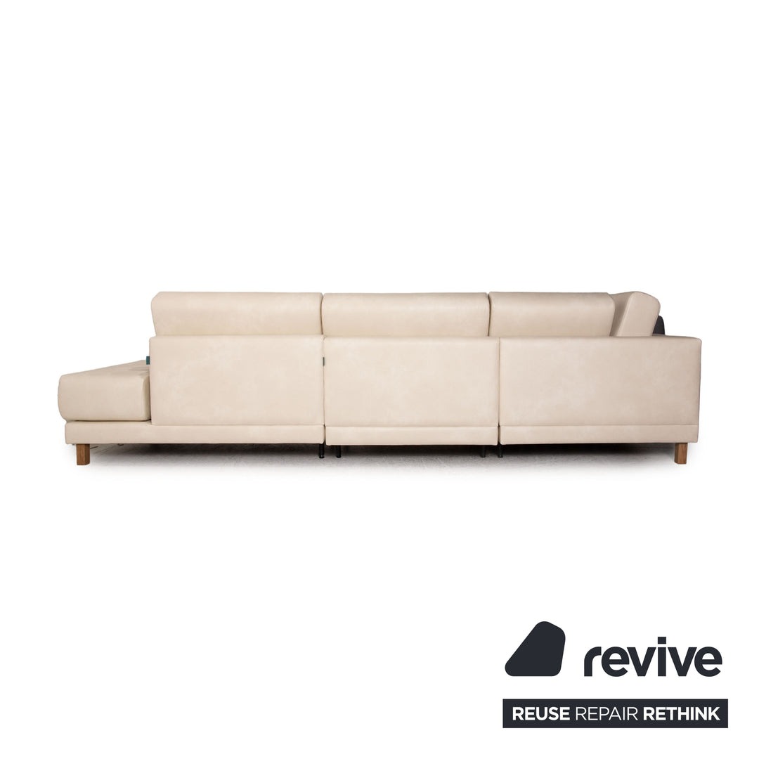 MYCS TYME U - Ecksofa Creme Sofa Couch Veganes Leder