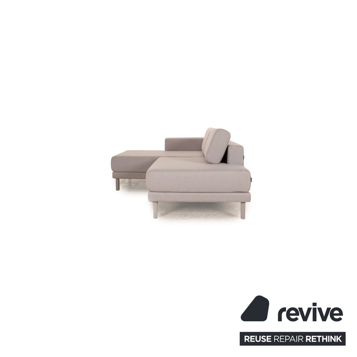 MYCS TYME Stoff Ecksofa Grau Recamiere Links Sofa Couch