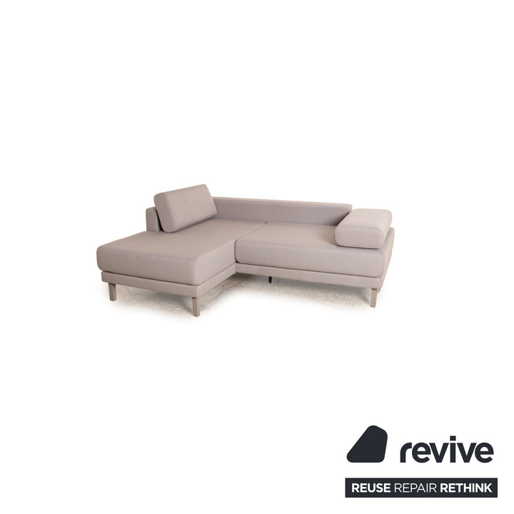 MYCS TYME Stoff Ecksofa Grau Recamiere Links Sofa Couch