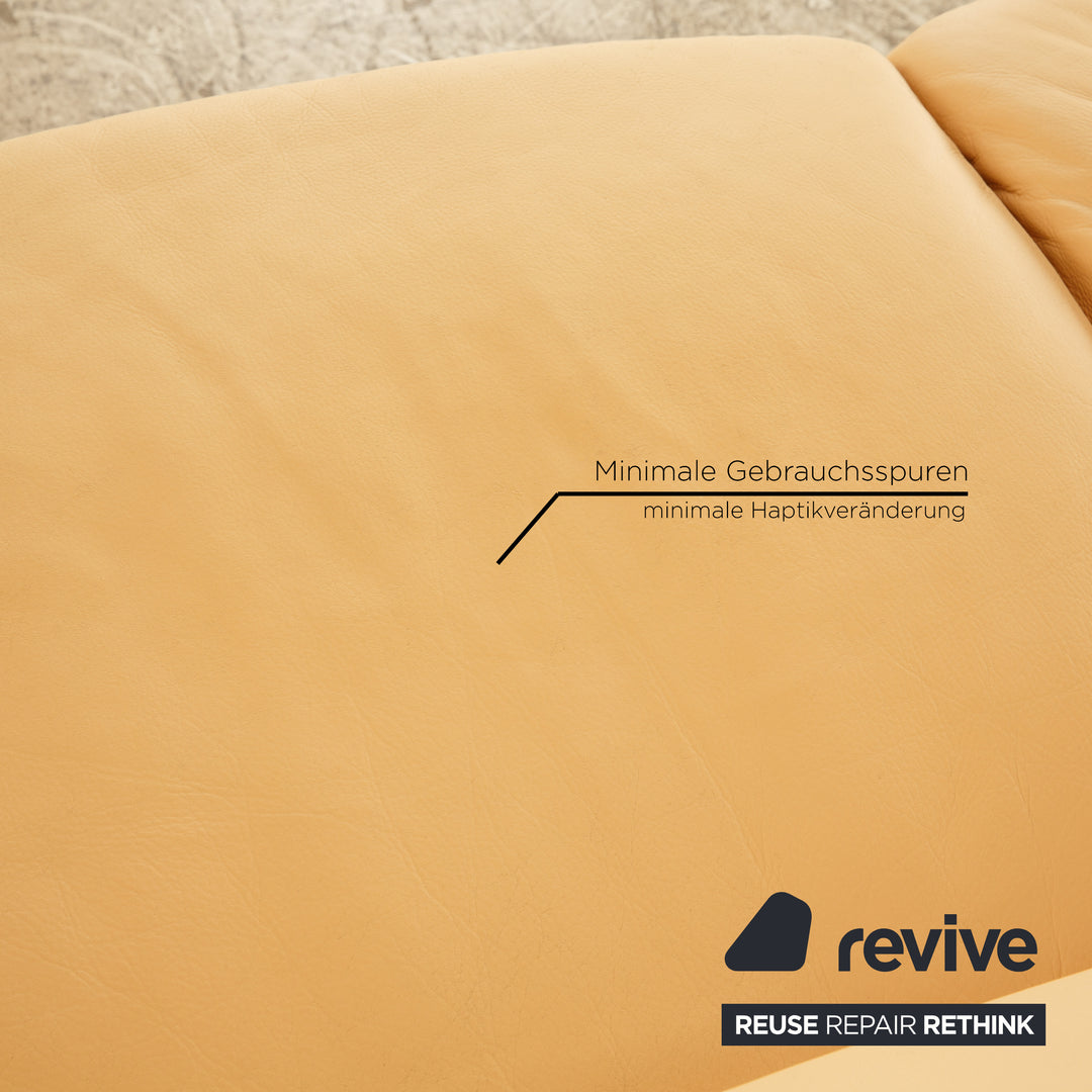 Natuzzi 1202 Canapé d'angle en cuir Crème Canapé