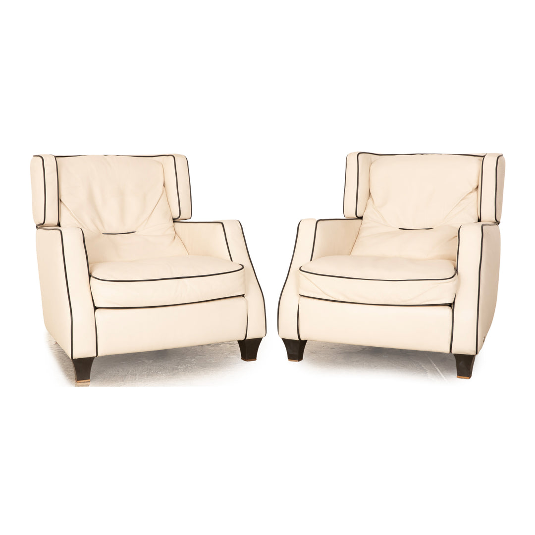 Natuzzi Amadeus Leather Armchair Cream