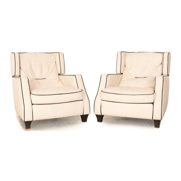 Natuzzi Amadeus Leather Armchair Cream
