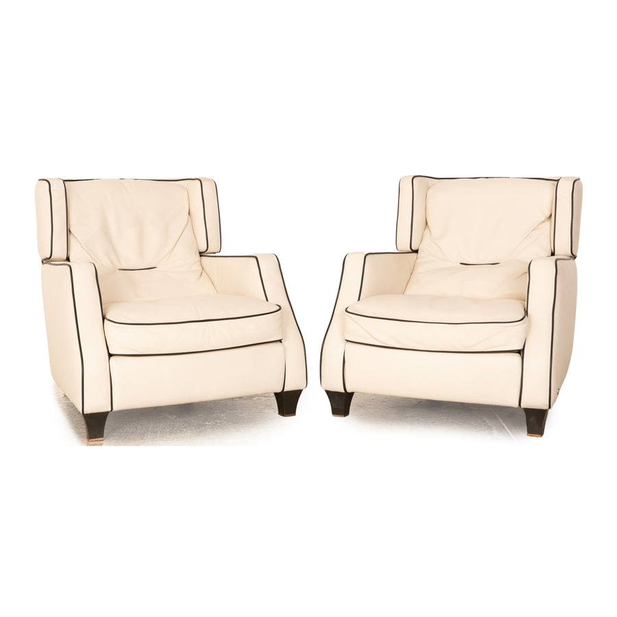 Natuzzi Amadeus Leather Armchair Cream