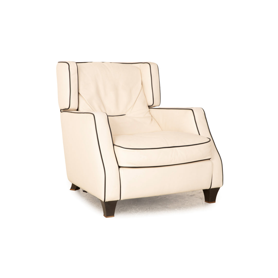 Natuzzi Amadeus fauteuil en cuir crème