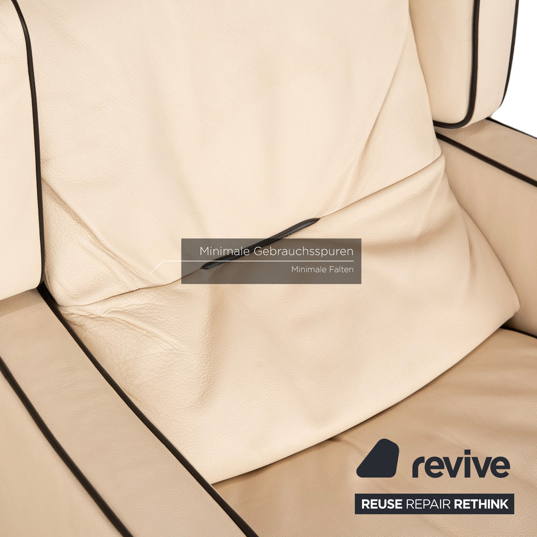 Natuzzi Amadeus fauteuil en cuir crème