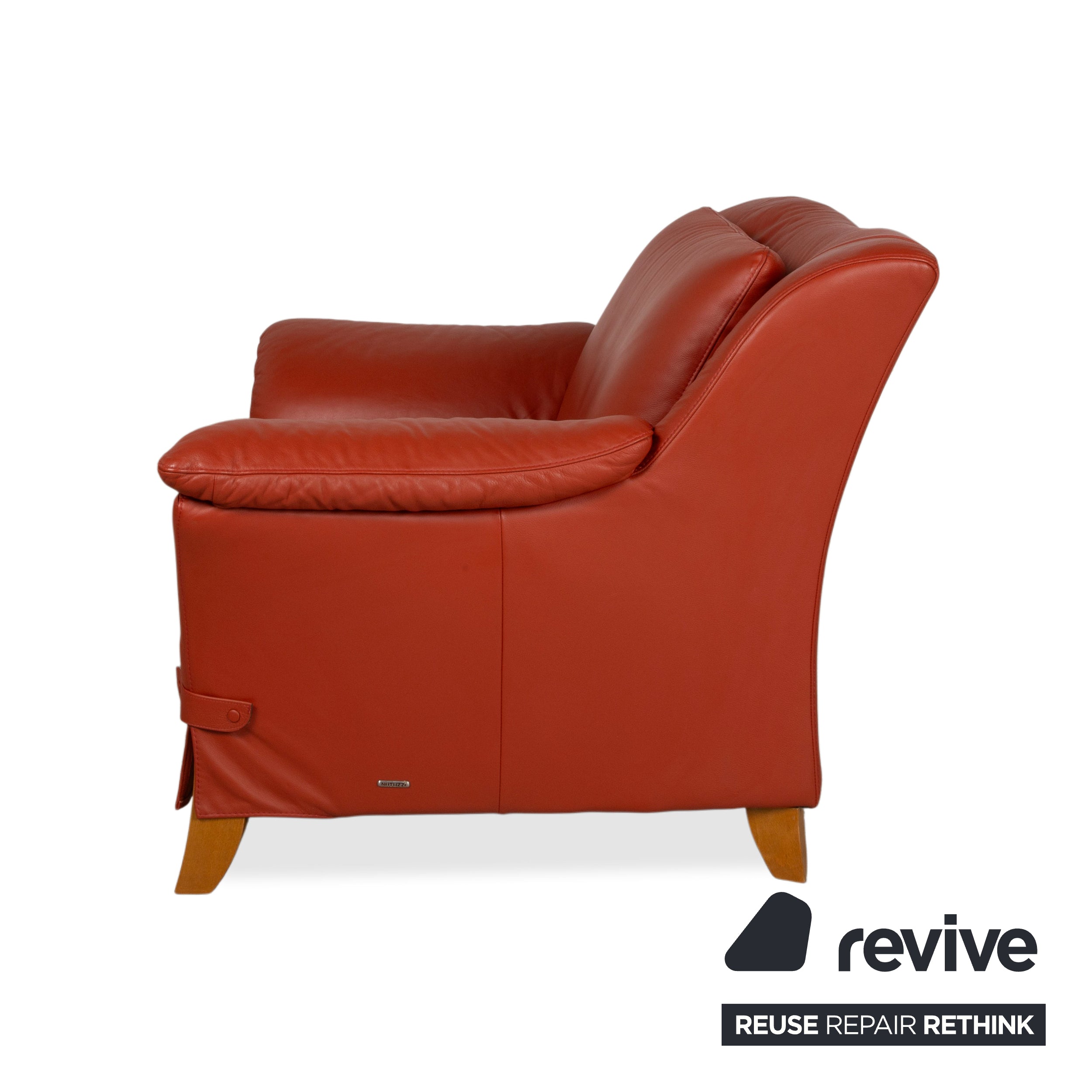 Natuzzi Garnitur Zweisitzer Sessel Leder Rot Sofa Couch