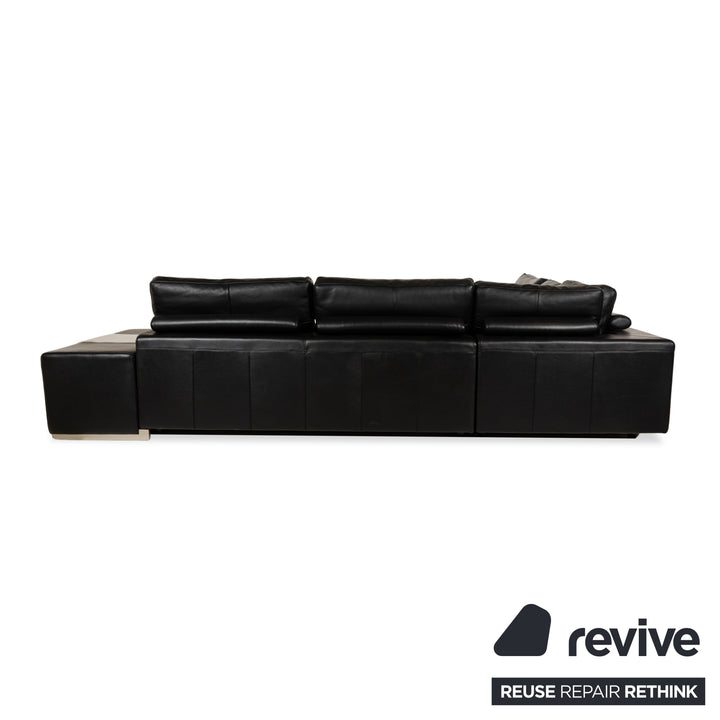 Canapé d'angle en cuir Natuzzi noir