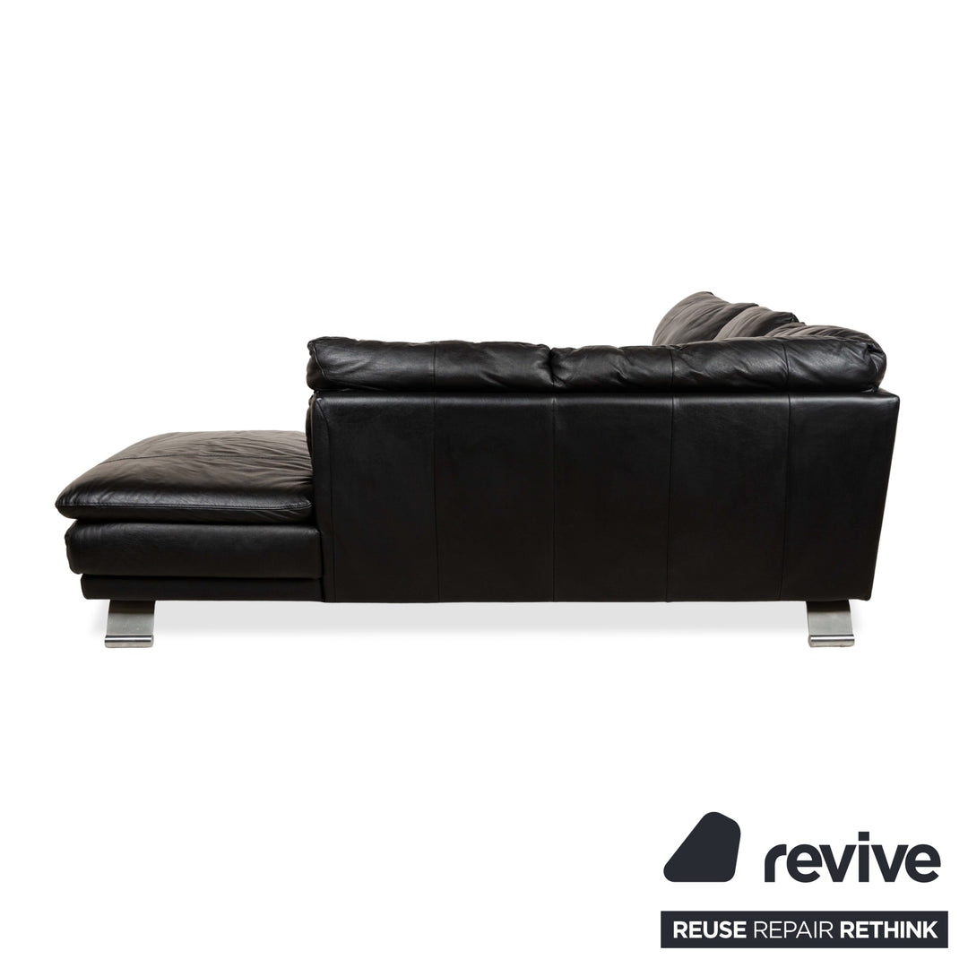Natuzzi Leder Ecksofa Schwarz Sofa Couch