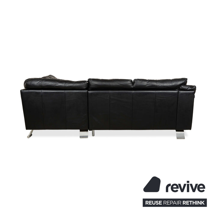 Natuzzi Leder Ecksofa Schwarz Sofa Couch