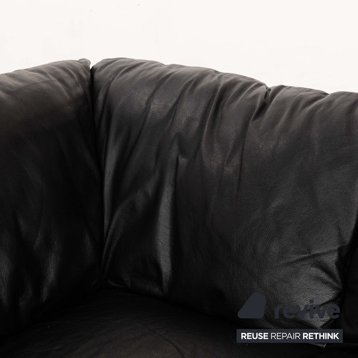 Natuzzi Leder Ecksofa Schwarz Sofa Couch