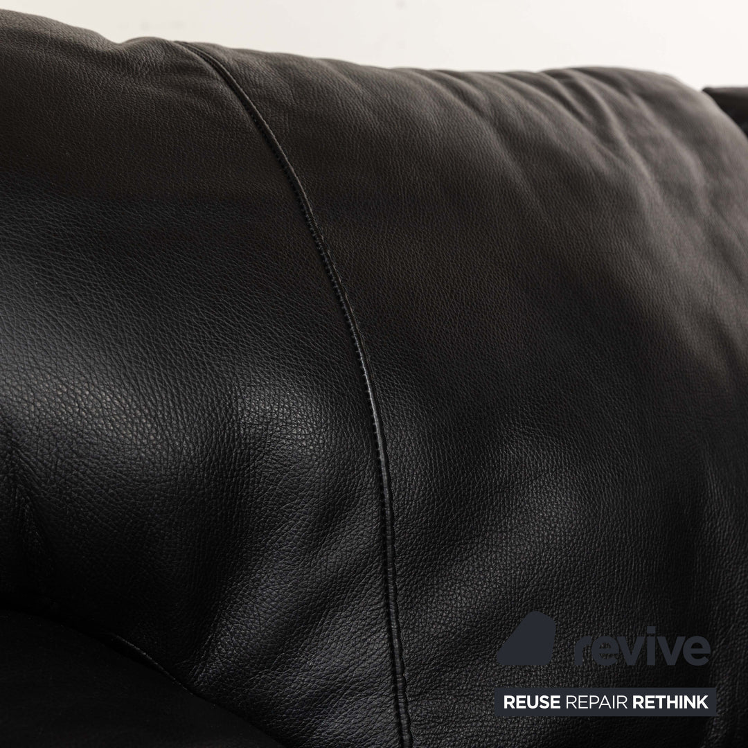Natuzzi Leder Ecksofa Schwarz Sofa Couch
