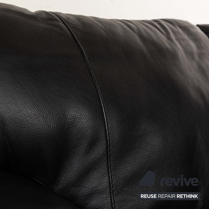 Natuzzi Leder Ecksofa Schwarz Sofa Couch
