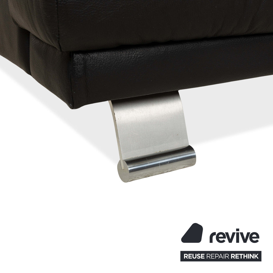 Natuzzi Leder Ecksofa Schwarz Sofa Couch