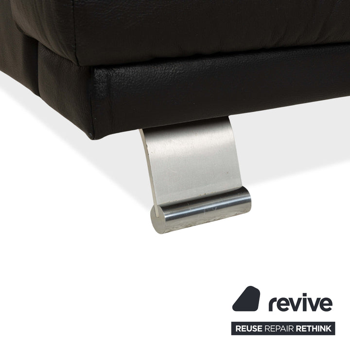 Natuzzi Leder Ecksofa Schwarz Sofa Couch