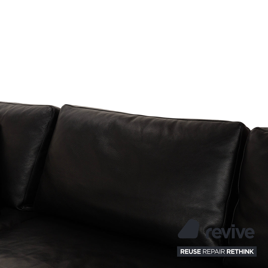 Canapé d'angle en cuir Natuzzi noir