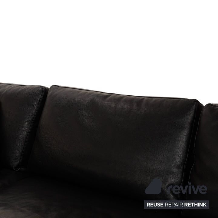 Canapé d'angle en cuir Natuzzi noir