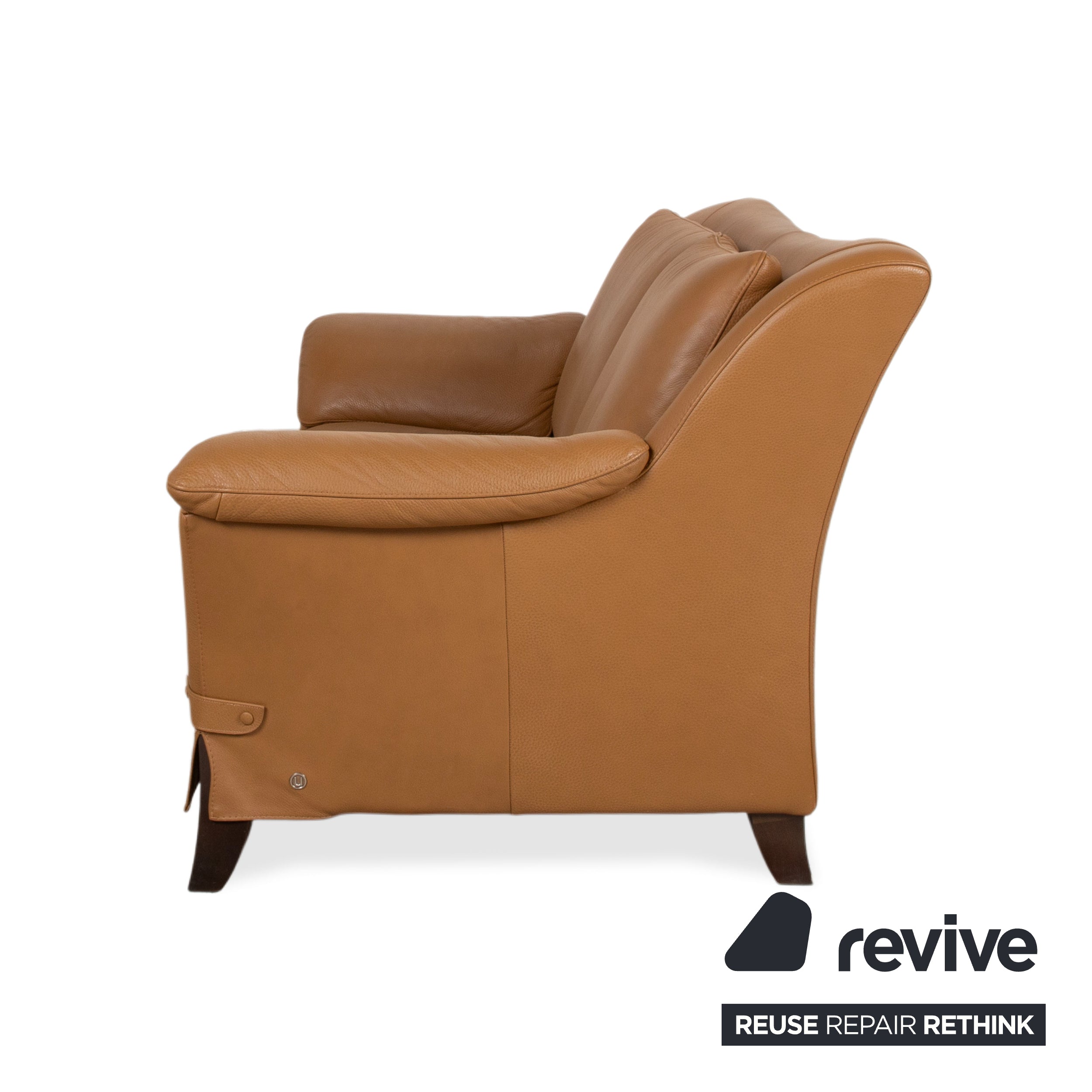 Natuzzi Leder Garnitur Zweisitzer Sofa Couch Sessel Braun Cognac