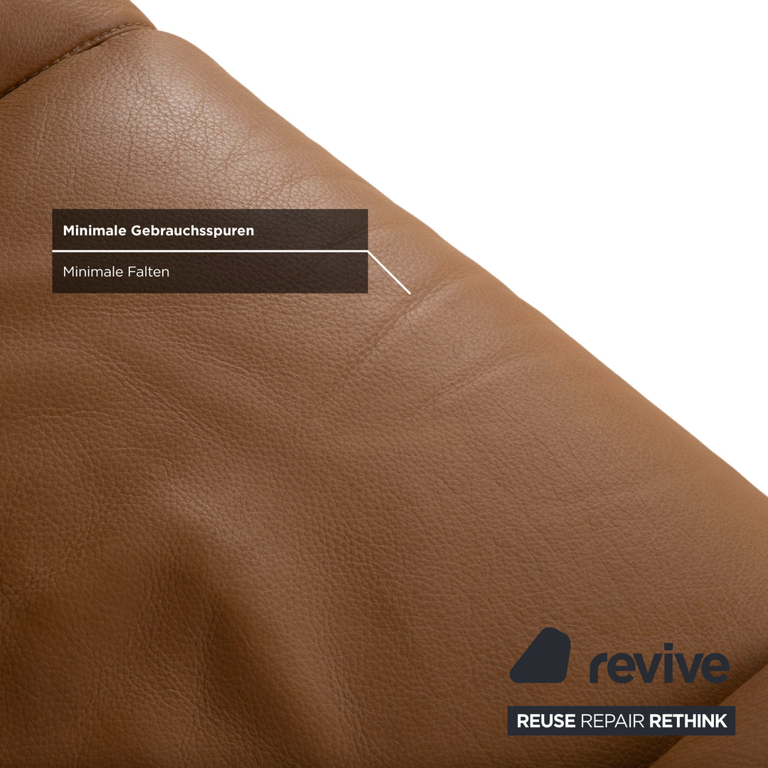 Natuzzi Leder Garnitur Zweisitzer Sofa Couch Sessel Braun Cognac