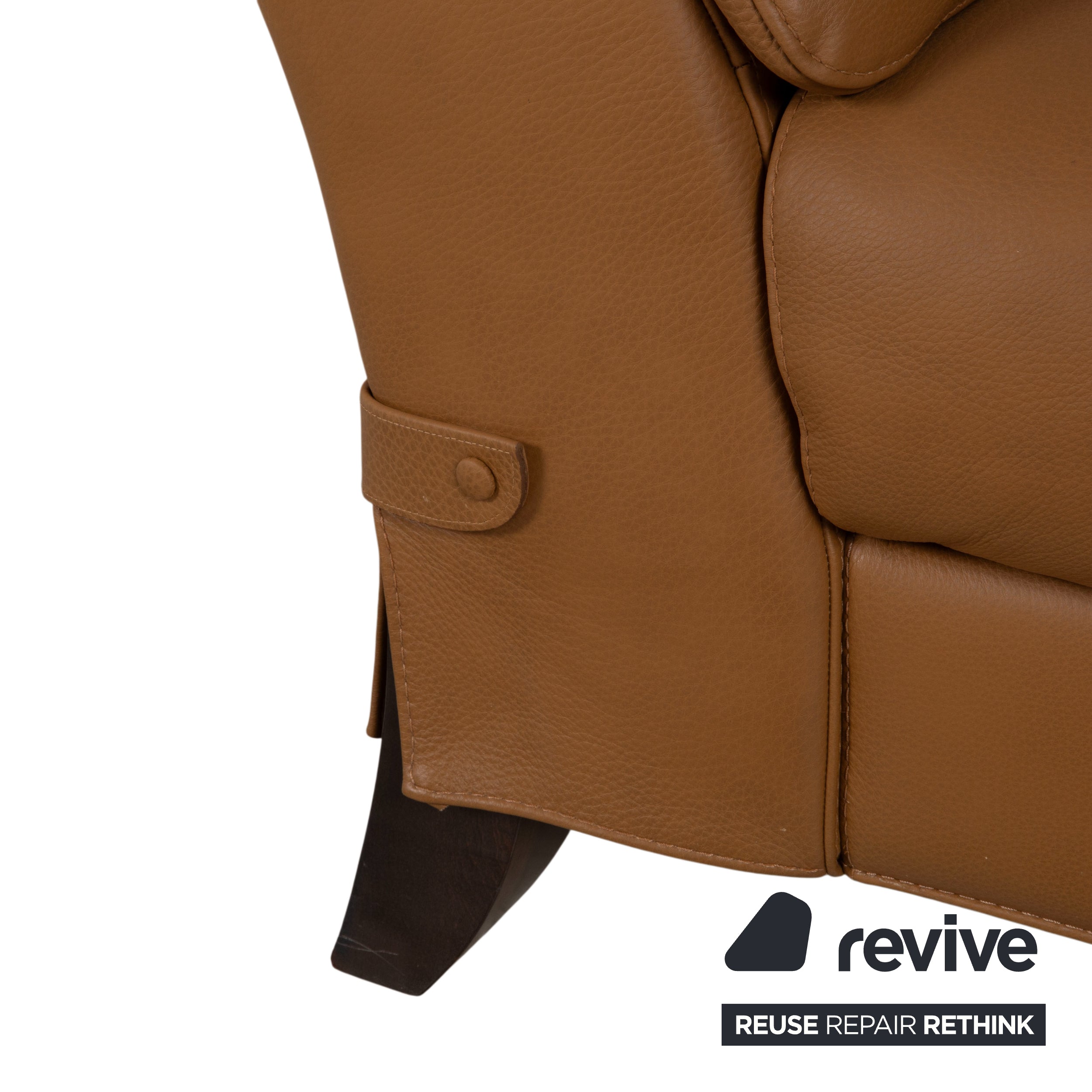 Natuzzi Leder Garnitur Zweisitzer Sofa Couch Sessel Braun Cognac