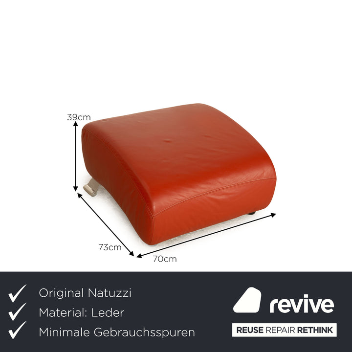Natuzzi Leather Stool Orange