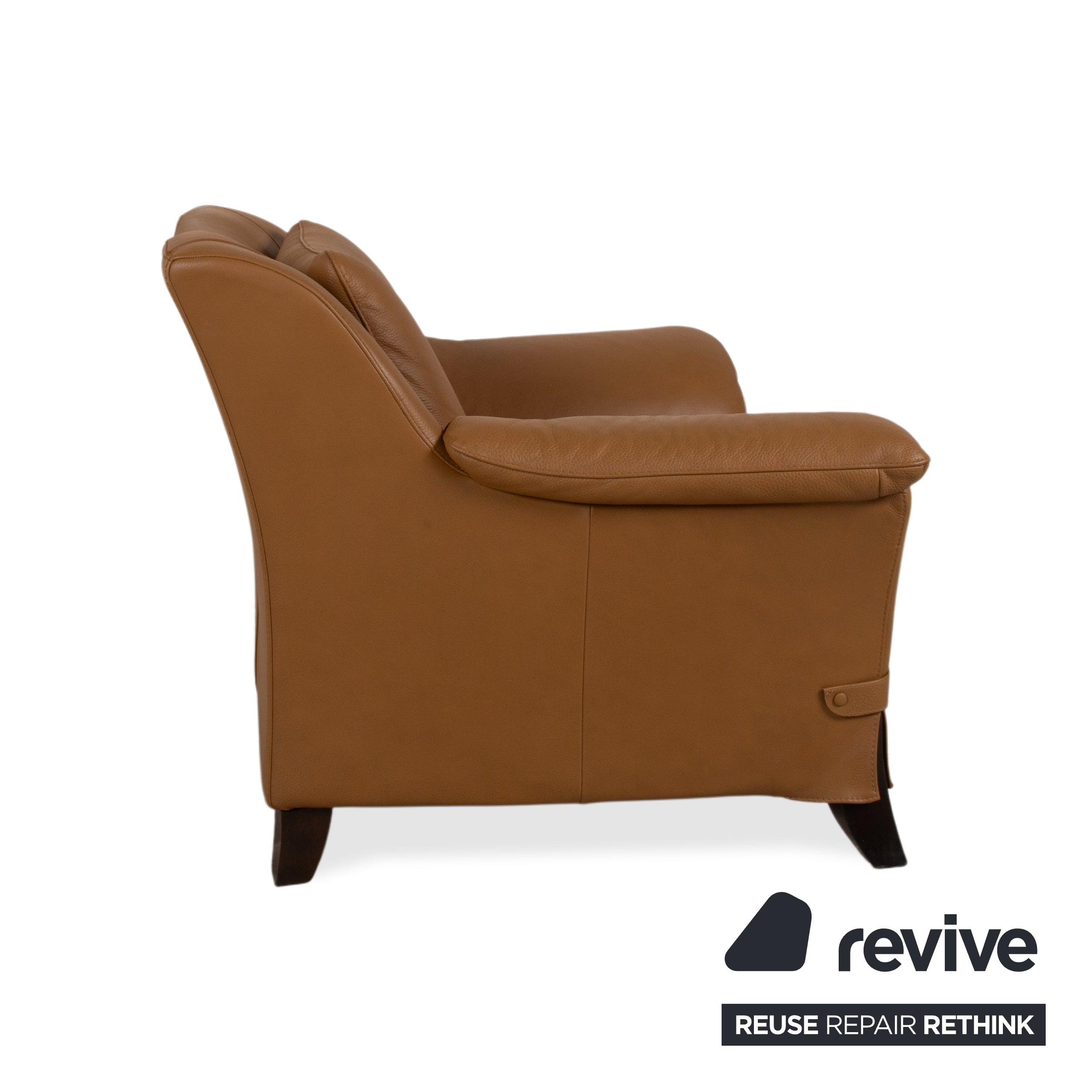 Natuzzi Leder Sessel Braun Cognac
