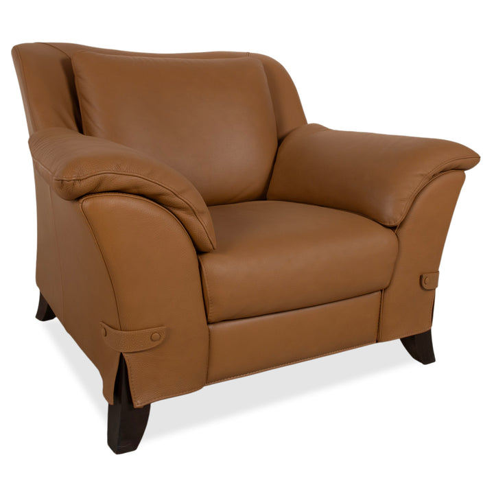 Natuzzi Leder Sessel Braun Cognac