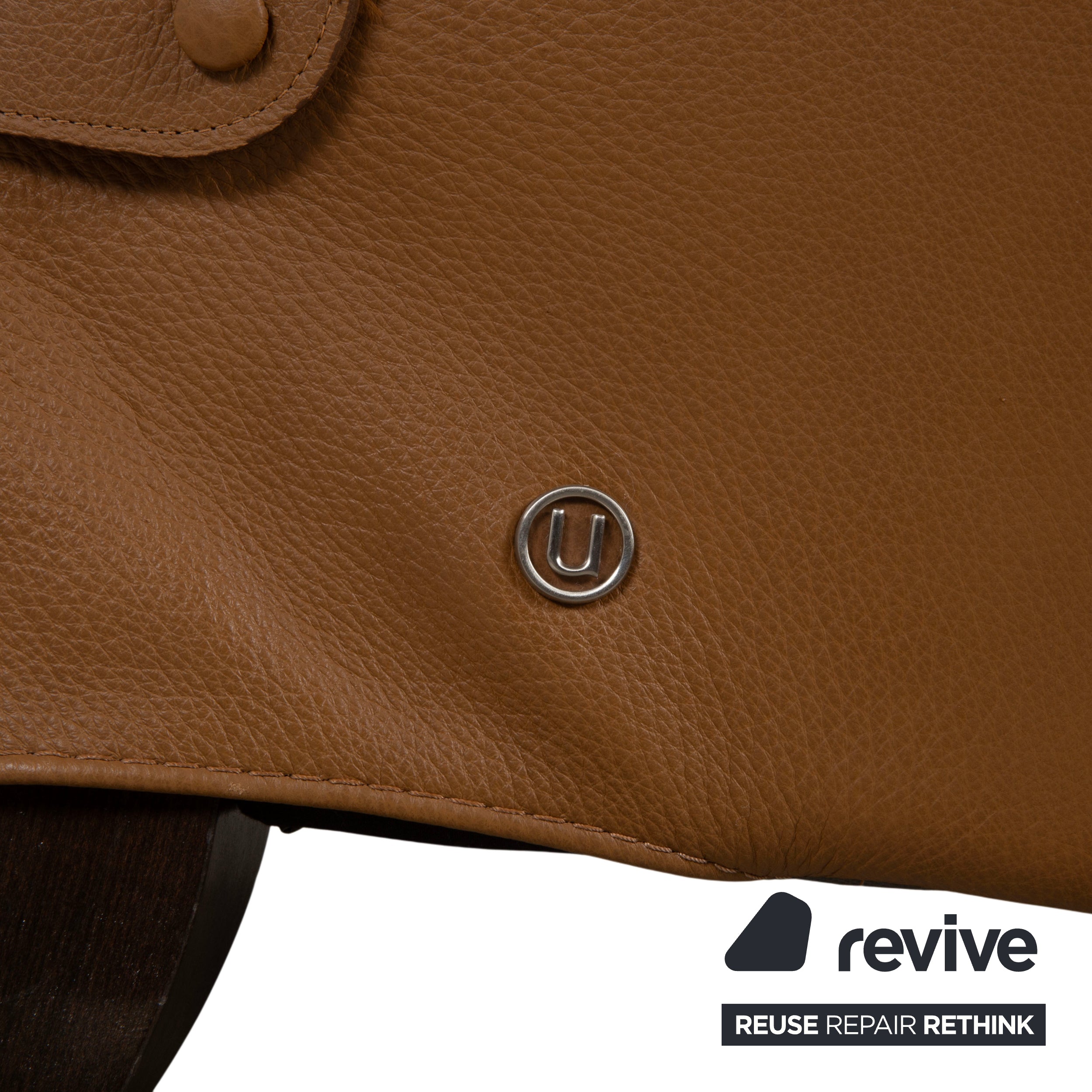 Natuzzi Leder Sessel Braun Cognac