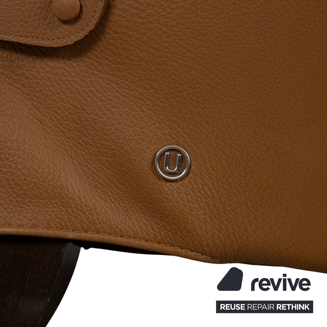 Natuzzi Leder Sessel Braun Cognac