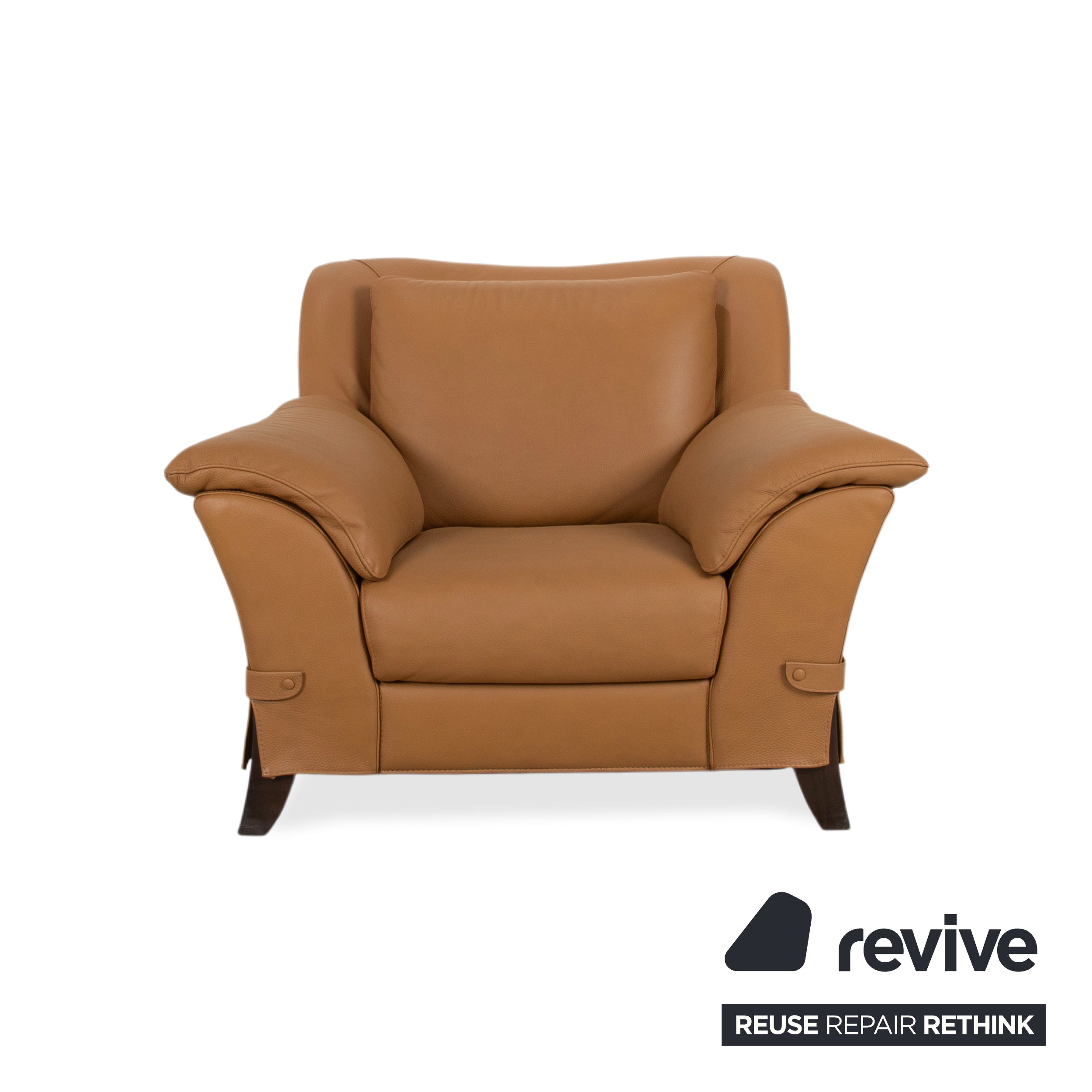 Natuzzi Leder Sessel Braun Cognac