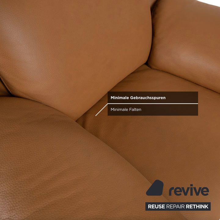 Natuzzi Leder Sessel Braun Cognac