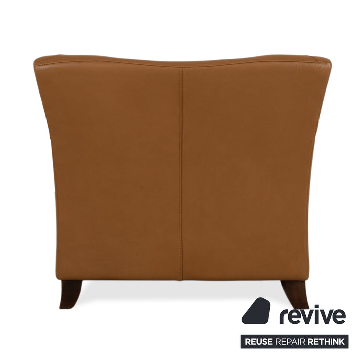 Natuzzi Leder Sessel Braun Cognac