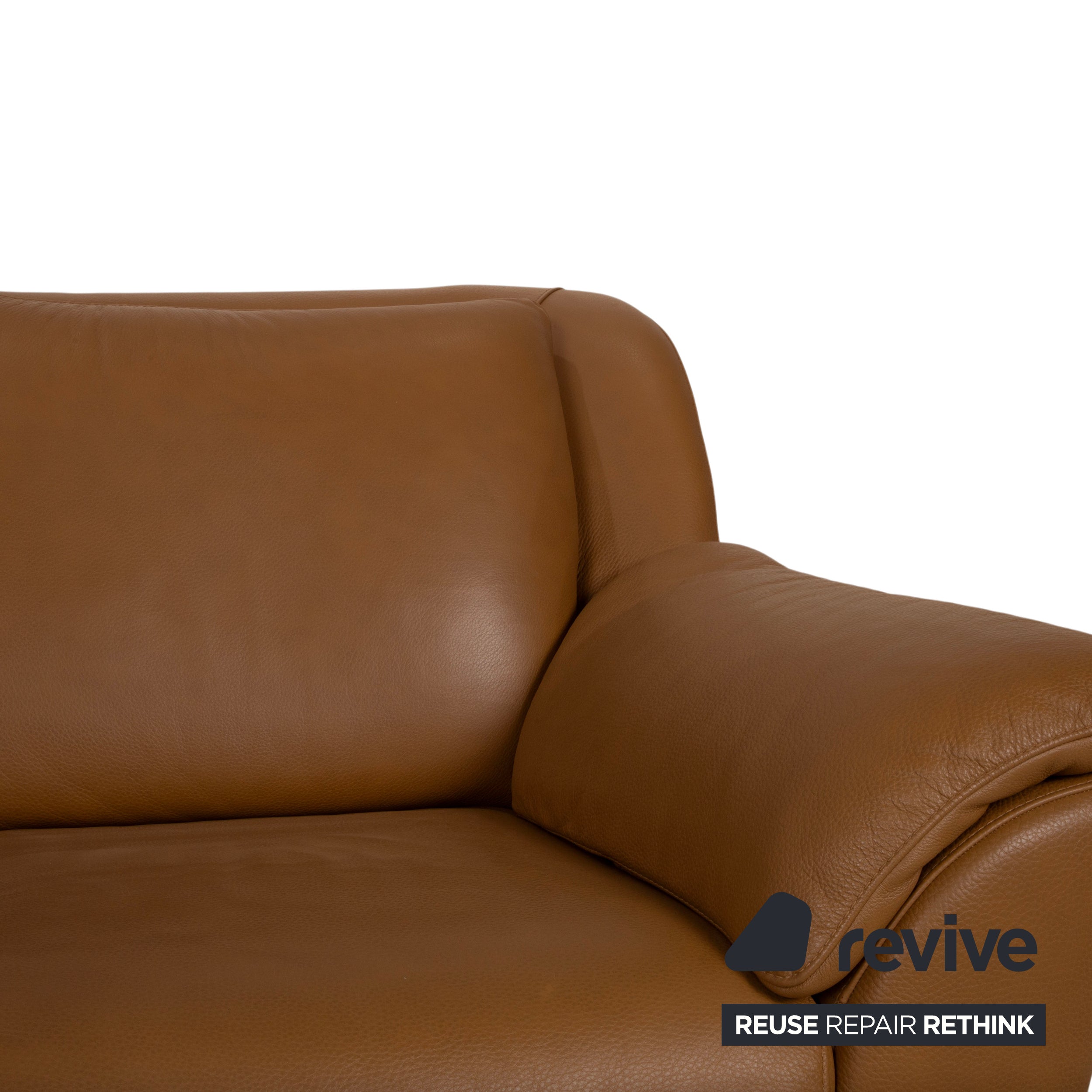 Natuzzi Leder Zweisitzer Braun Cognac Sofa Couch