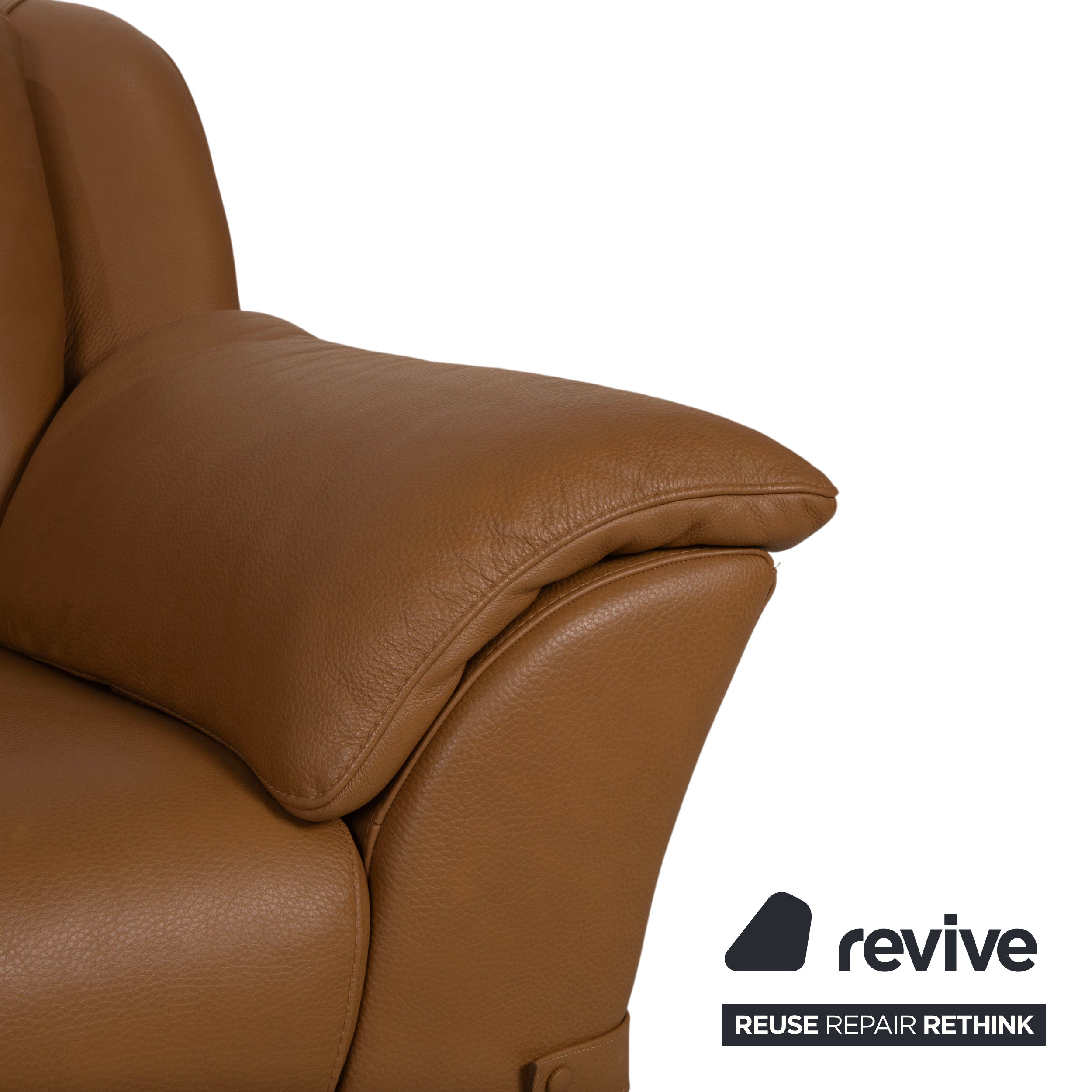 Natuzzi Leder Zweisitzer Braun Cognac Sofa Couch