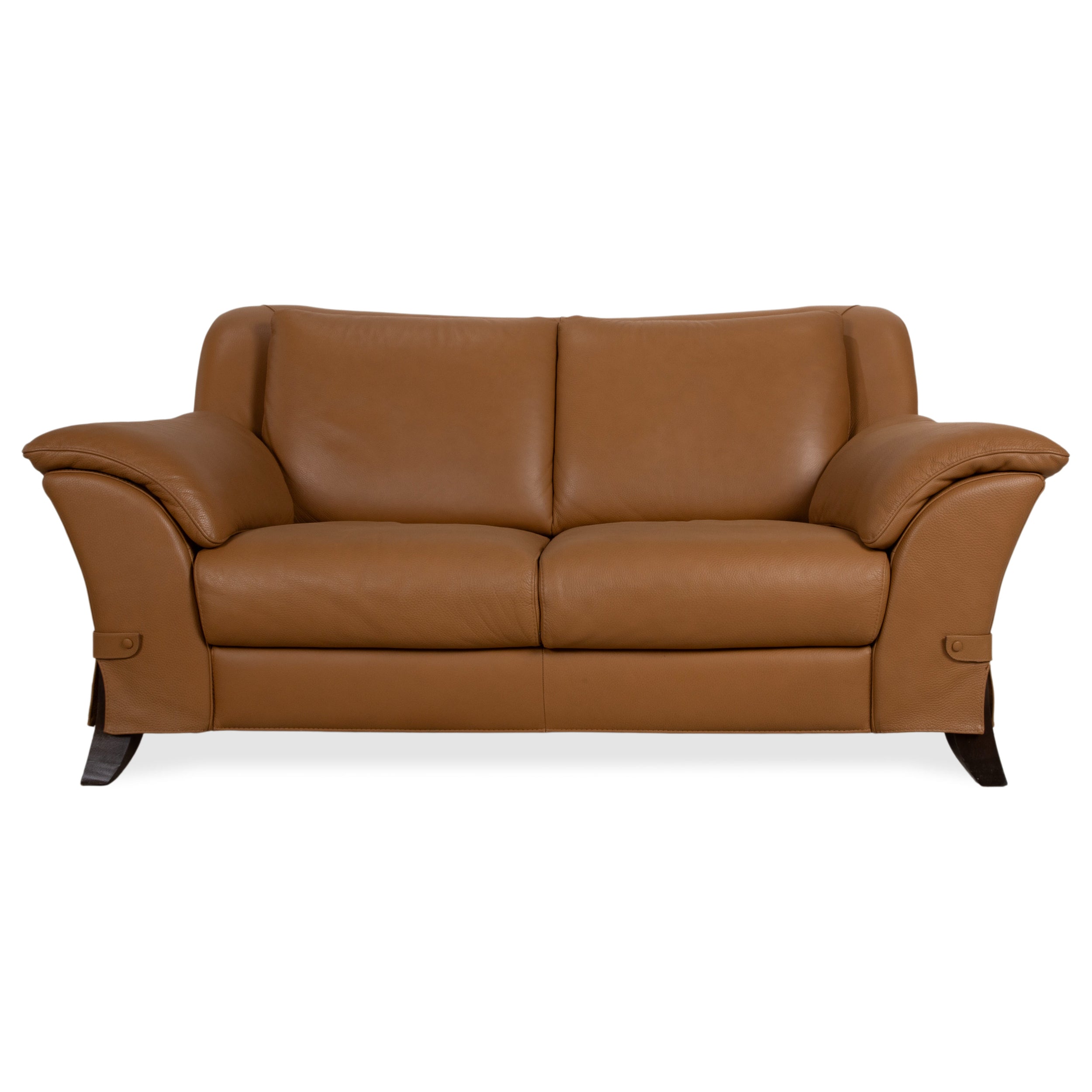 Natuzzi Leder Zweisitzer Braun Cognac Sofa Couch