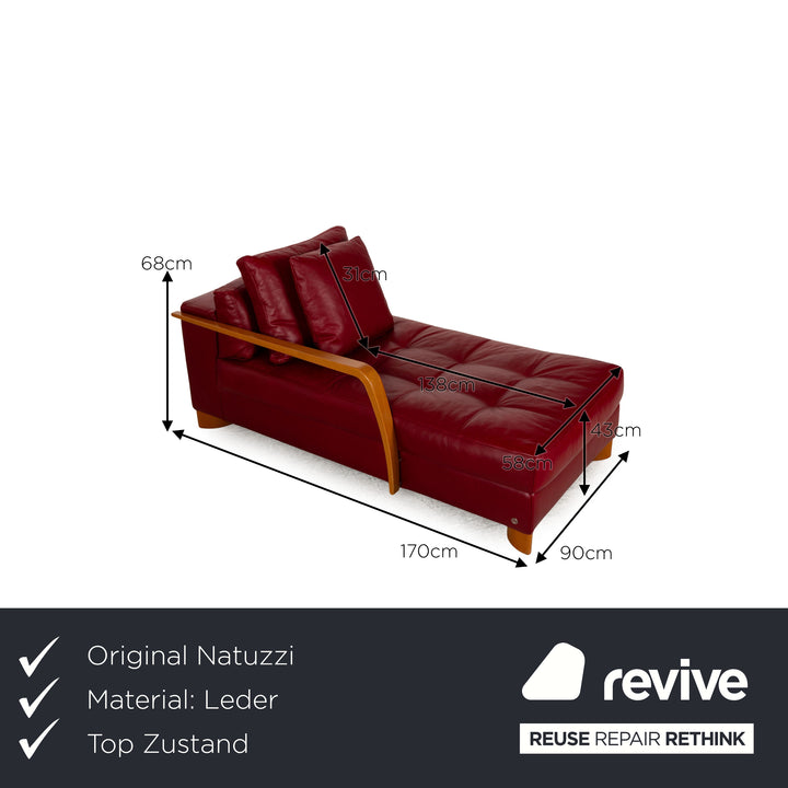 Natuzzi Osaka Leder Liege Rot