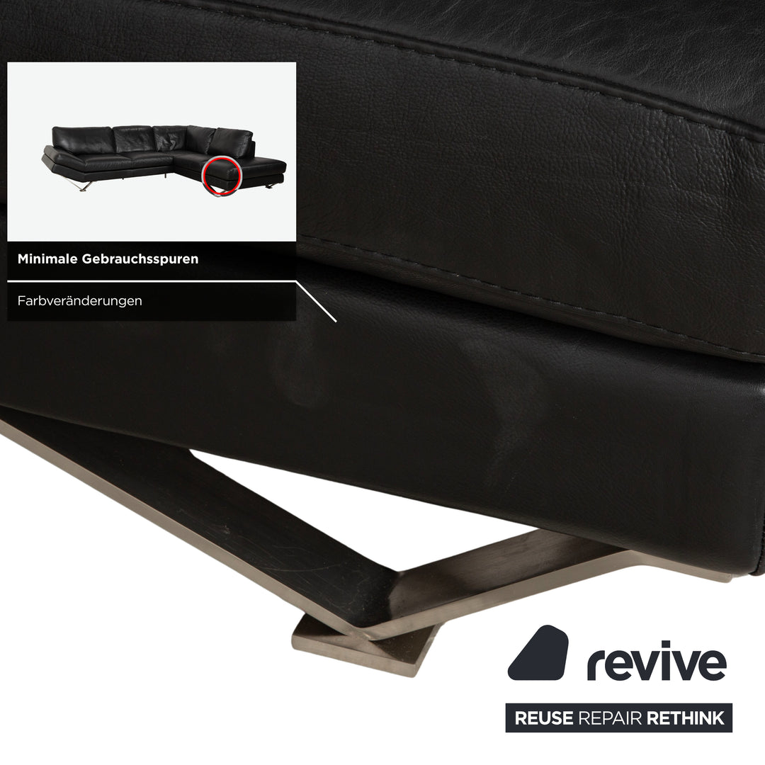 Natuzzi Relevé Leder Ecksofa Schwarz Sofa Couch