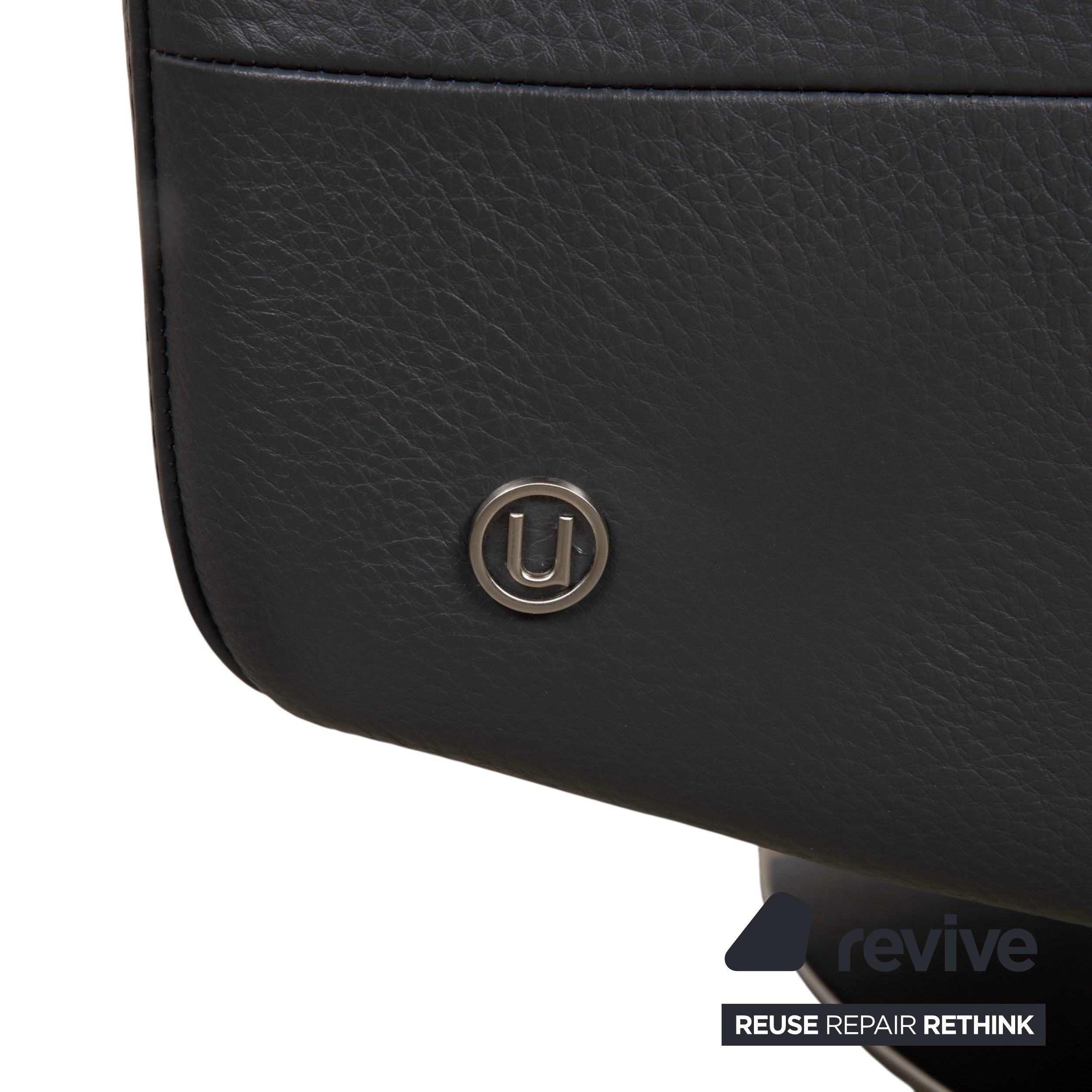 Natuzzi Relevé Leder Sessel Schwarz Anthrazit