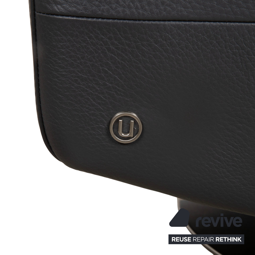 Natuzzi Relevé Leder Sessel Schwarz Anthrazit