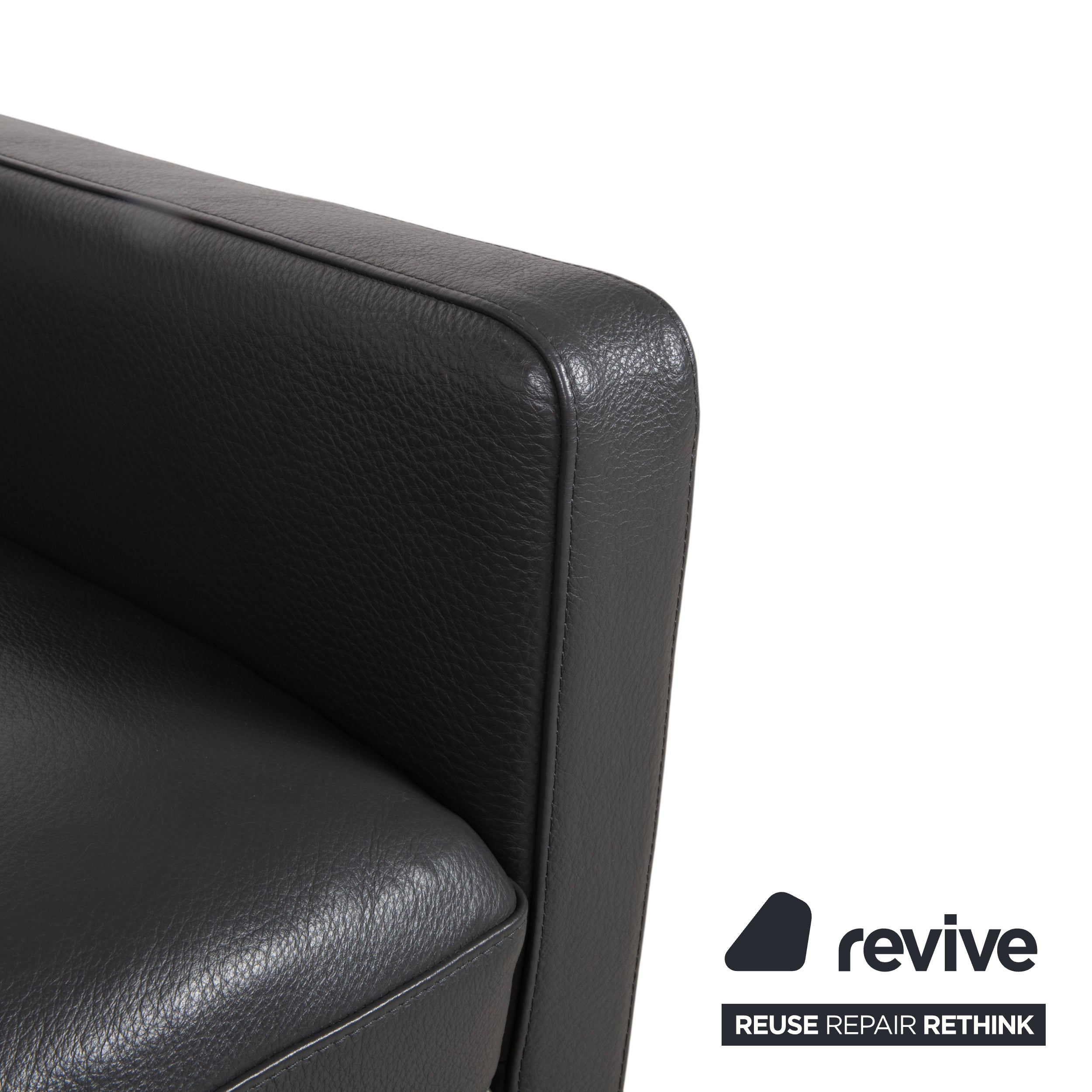 Natuzzi Relevé Leder Sessel Schwarz Anthrazit