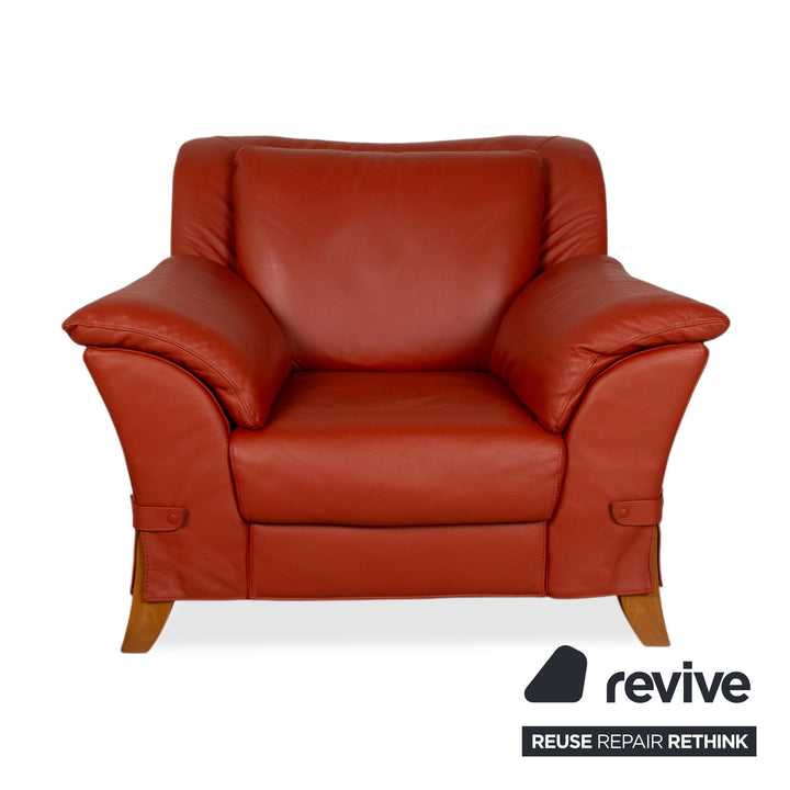 Natuzzi Sessel Leder Rot
