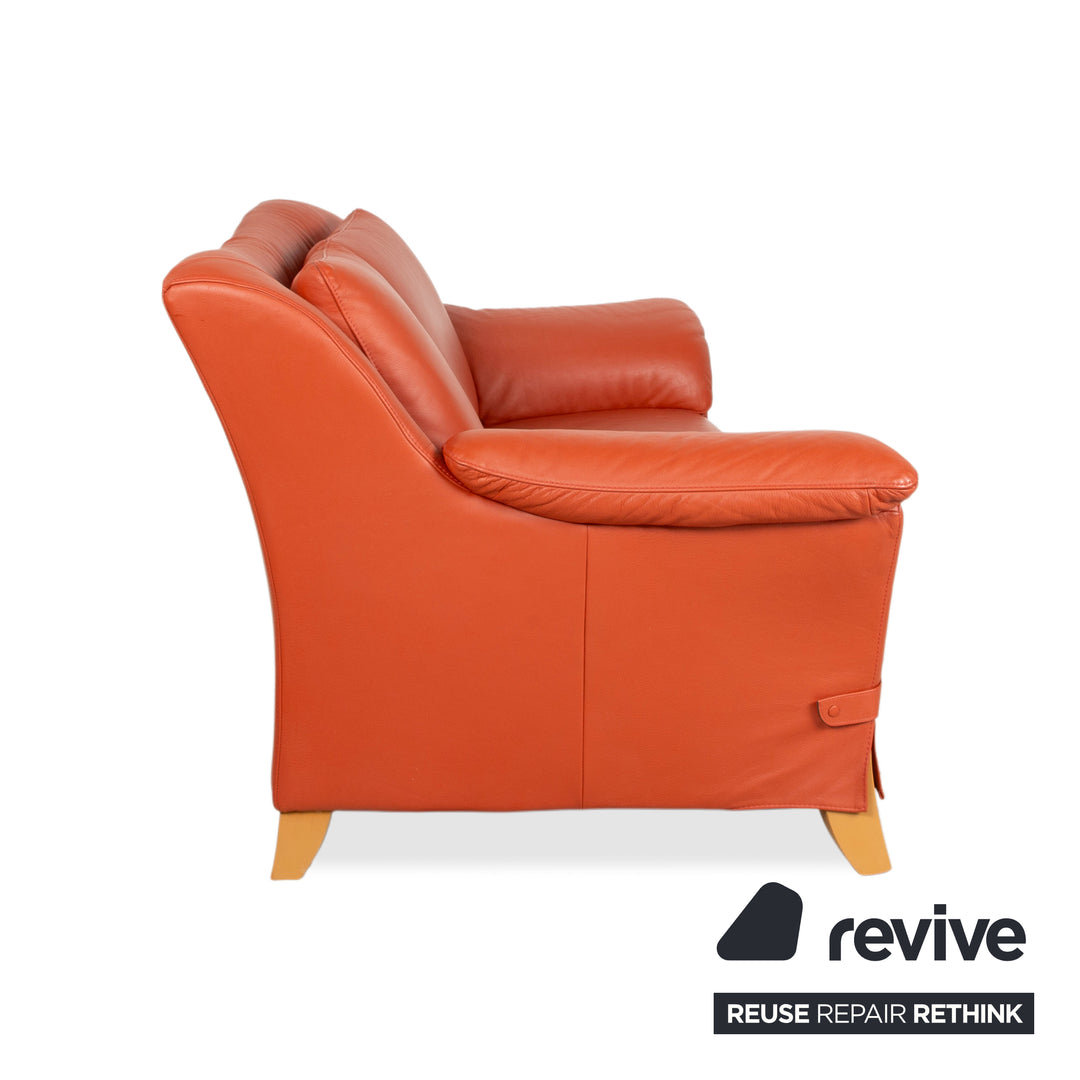 Natuzzi Two-seater Leather Red Sofa