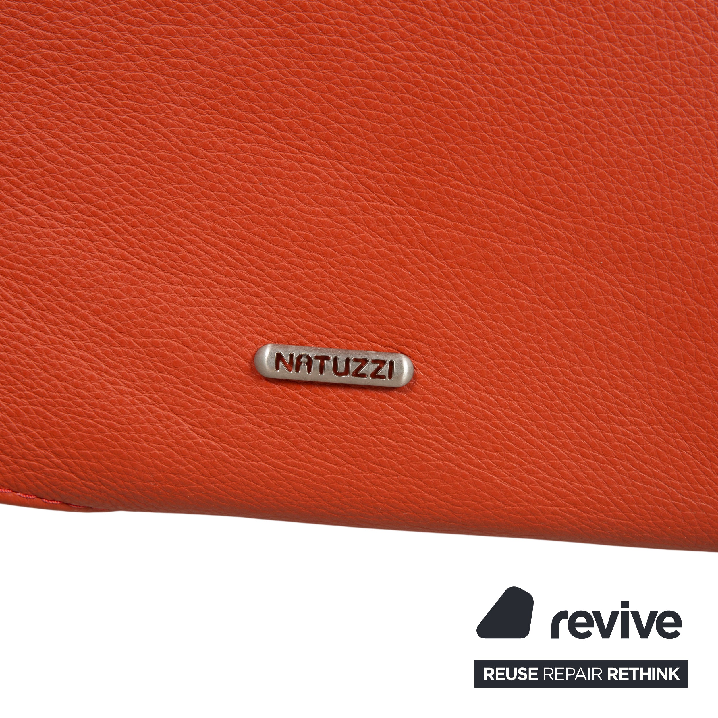 Natuzzi Zweisitzer Leder Rot Sofa Couch