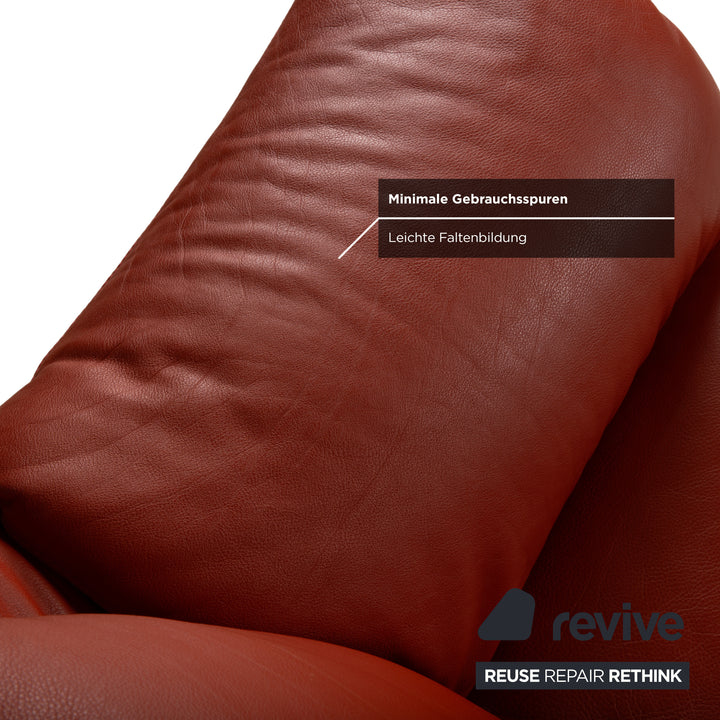 Natuzzi Two-seater Leather Red Sofa