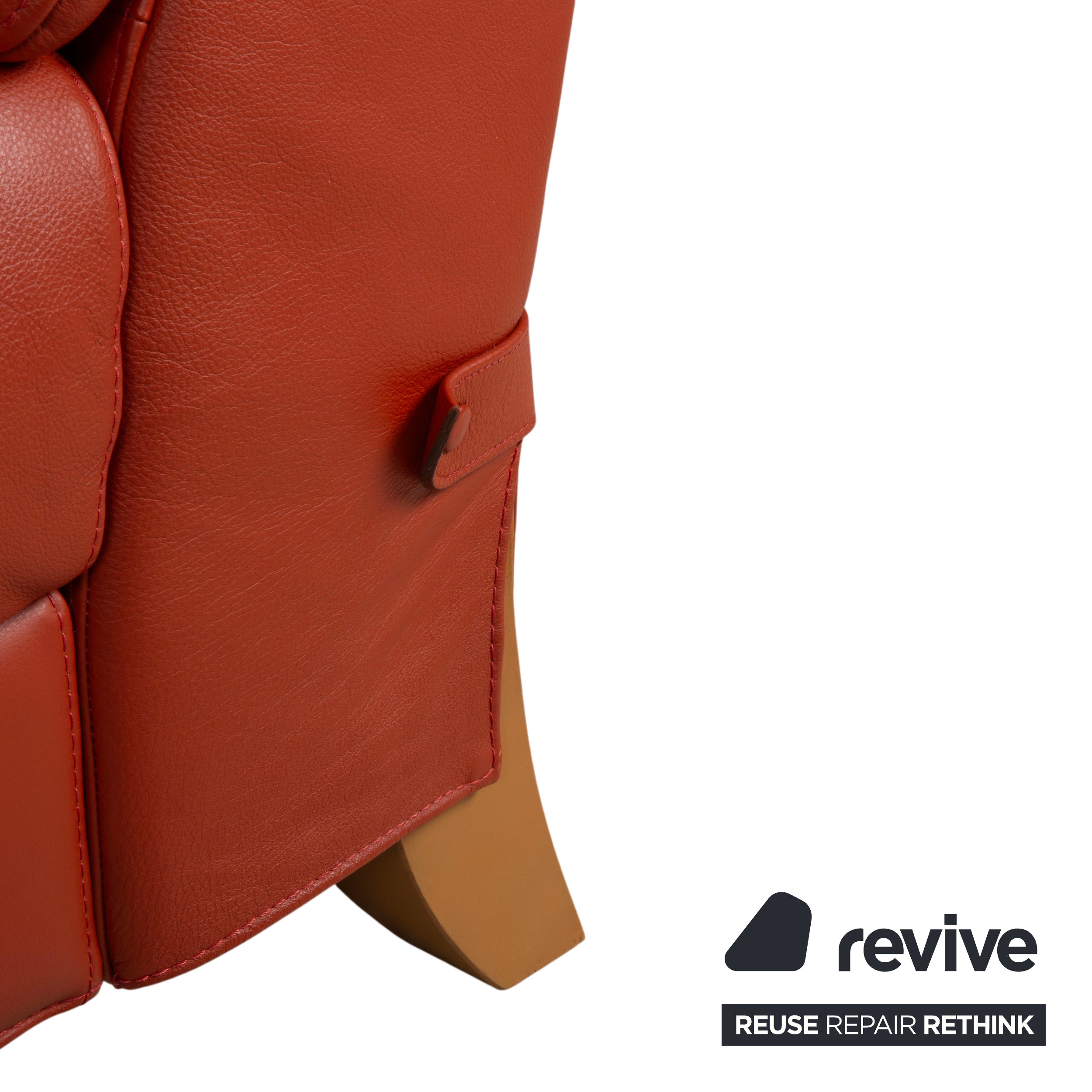 Natuzzi Zweisitzer Leder Rot Sofa Couch
