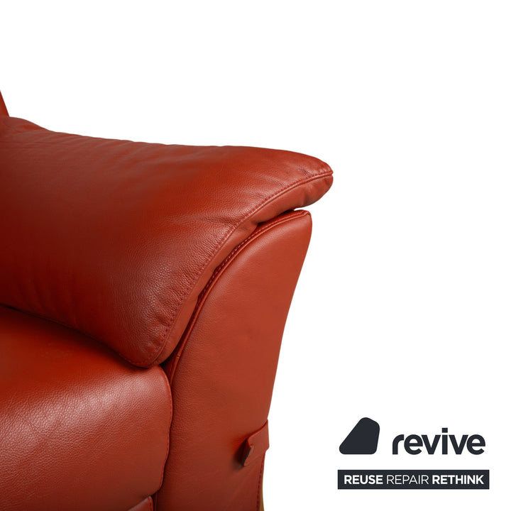 Natuzzi Two-seater Leather Red Sofa