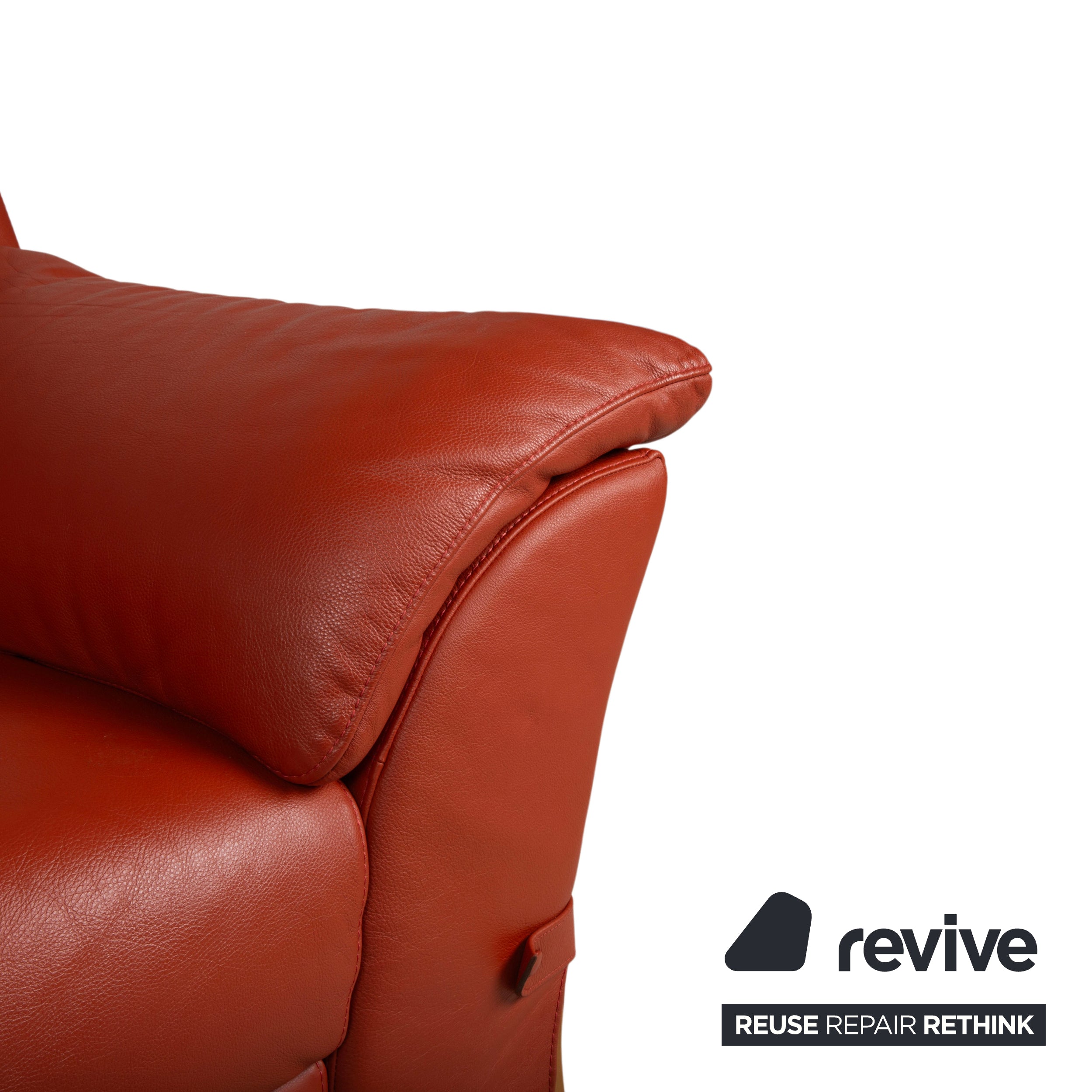 Natuzzi Zweisitzer Leder Rot Sofa Couch