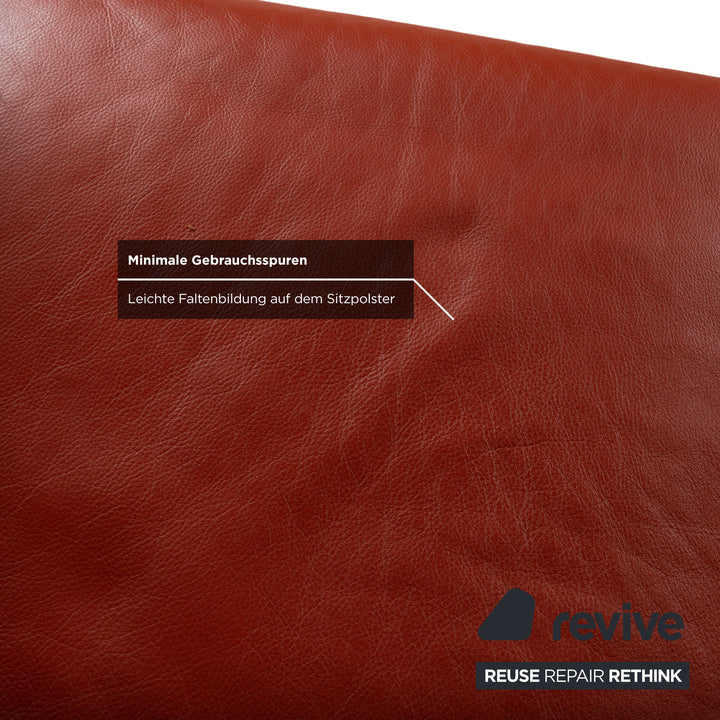 Natuzzi Zweisitzer Leder Rot Sofa Couch
