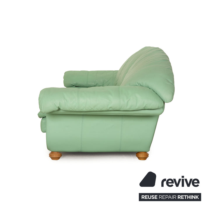 Nieri Divani Leder Dreisitzer Grün Mint Sofa Couch