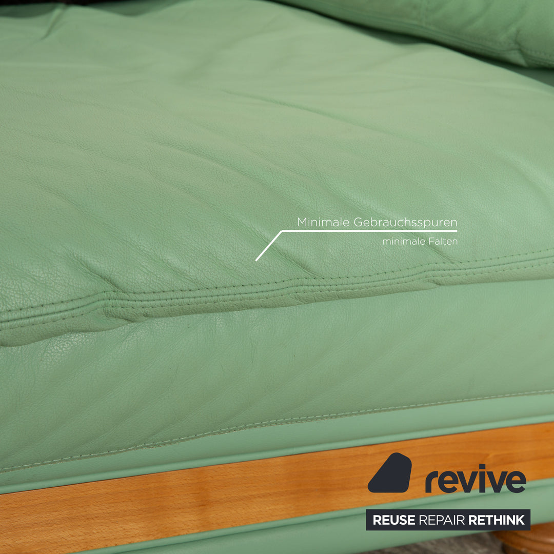 Nieri Divani Leder Dreisitzer Grün Mint Sofa Couch